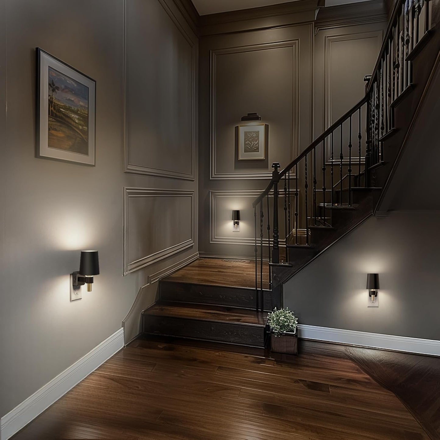 Night Light, Dimmable Night Lights Plug into Wall, Dusk to Dawn Sensor, Daylight White 5000K, 0-100LM, Plug in NightLight, Vintage Night Light Compact for Hallway Bedroom Stairway