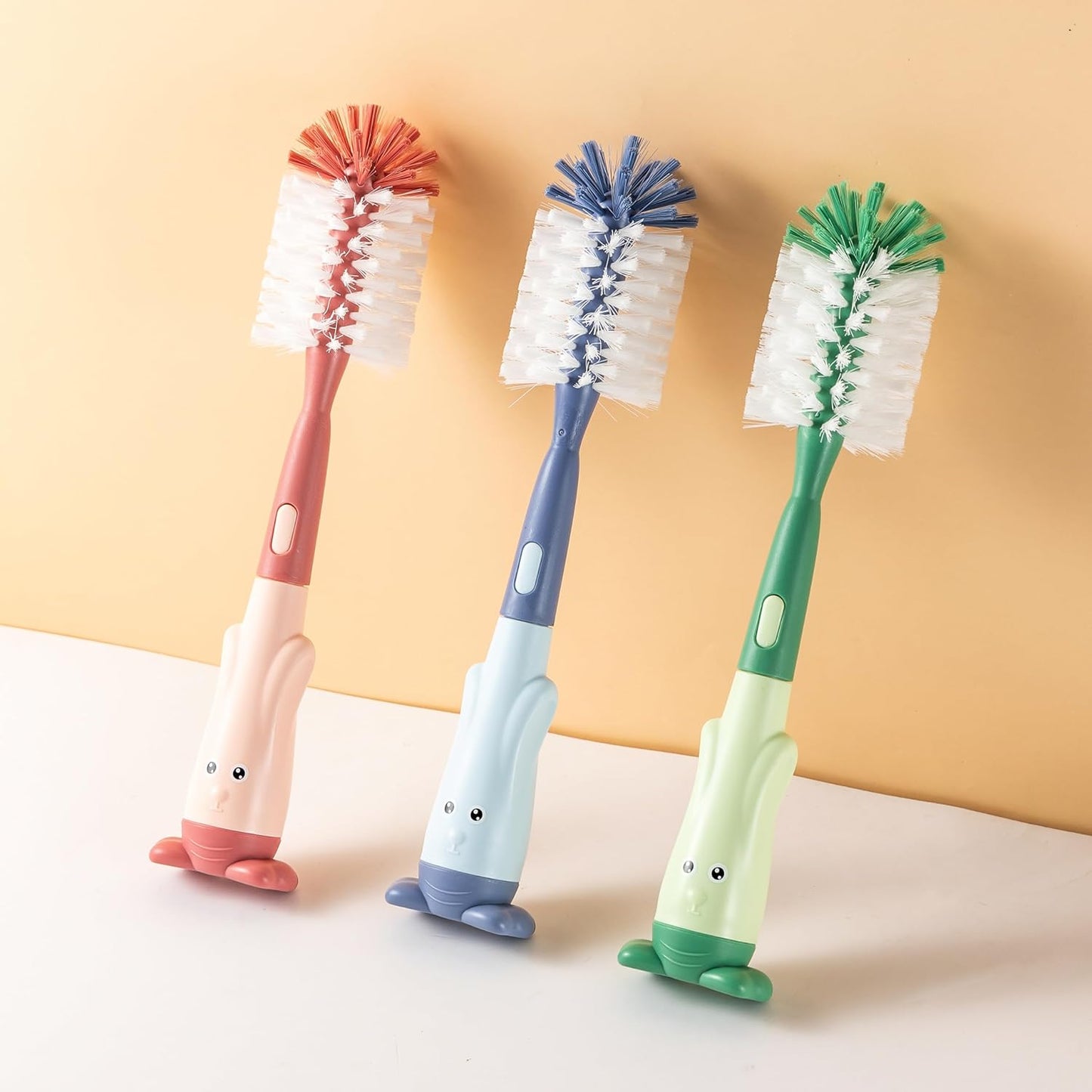 Chemimoso Multifunctional Cleaning Brush, Baby Bottle Brush, Bottle Brush Cleaner Set, Dark Blue, Silicone and Nylon Brush