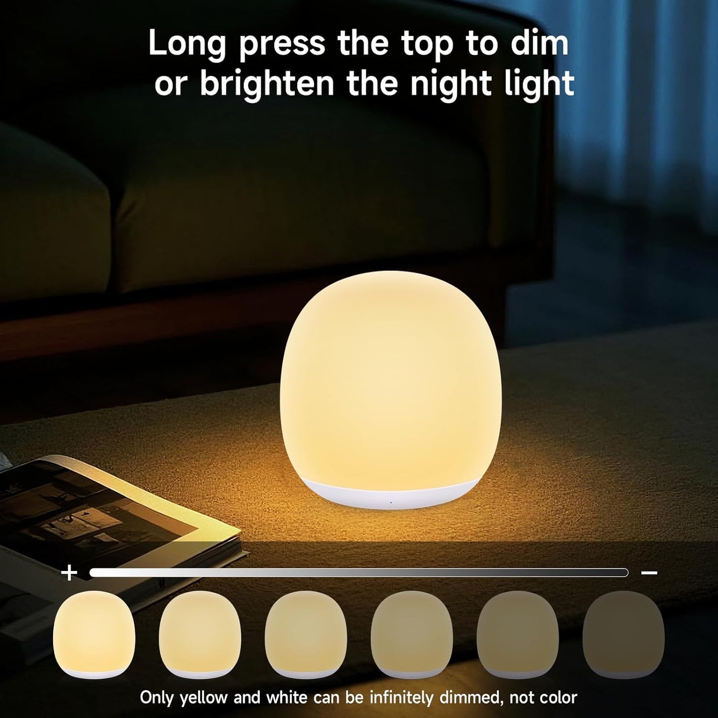 Night Light for Kids, Egg Night Light for Nursery,RGB Color Changing&Dimmable Touch Control Baby Light with Timer, Silicone Portable Toddler Nightlight Lamp for Bedside, Kids Room