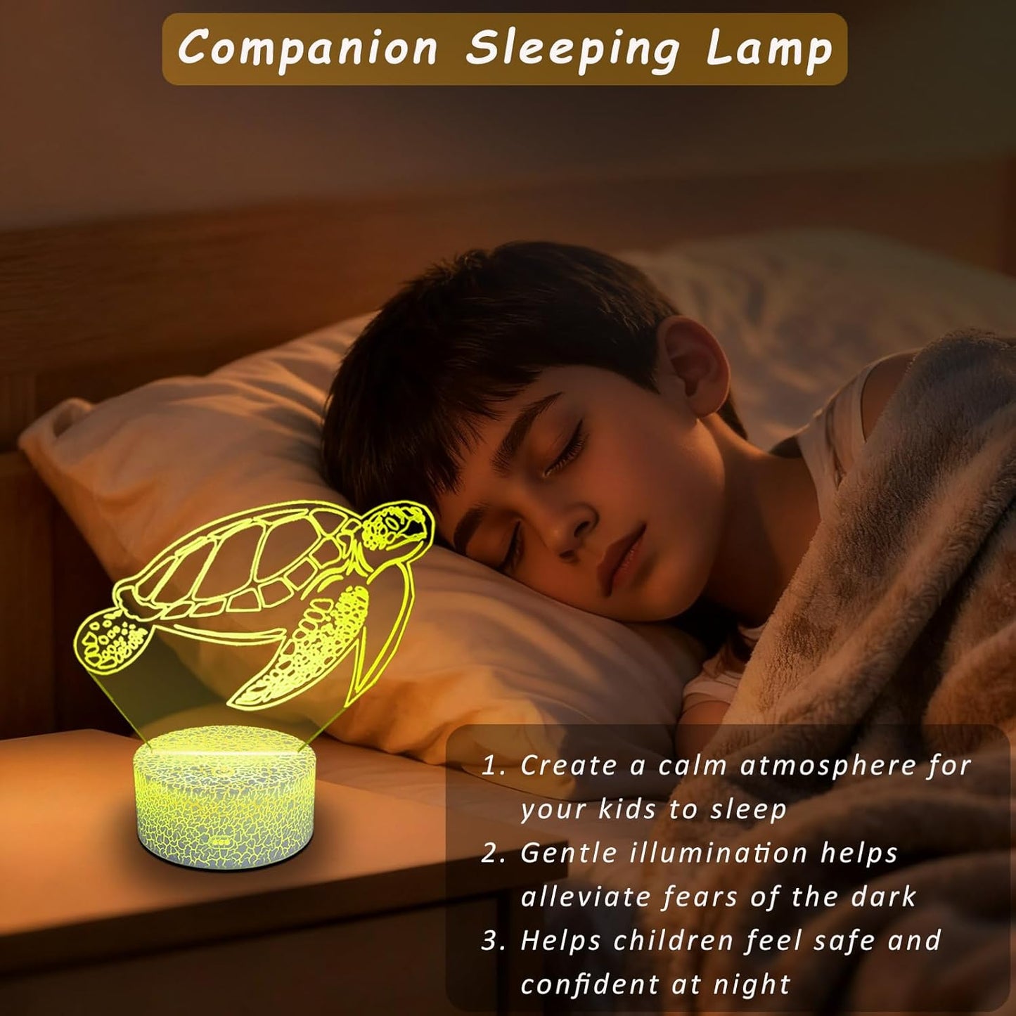 Ocean Sea Turtle Night Light, 3D Illusion Turtle Night Lamp for Kids Room, Multi Color Changing with Timing Remote, Sea Turtle Bedroom Decor for Boy Girl, Gifts for Teen Kid