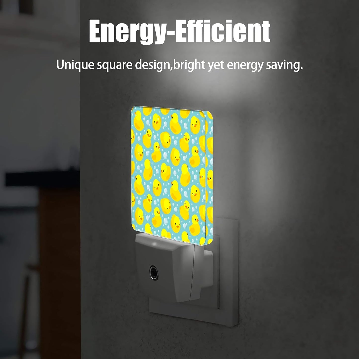 Yellow Rubber Ducks Night Light, Dusk to Dawn Smart Sensor Nightlight for Bedroom Bathroom Kitchen Hallway Stairs Hallway, Plug-in, Energy Efficient Decor Desk Lamp Gifts