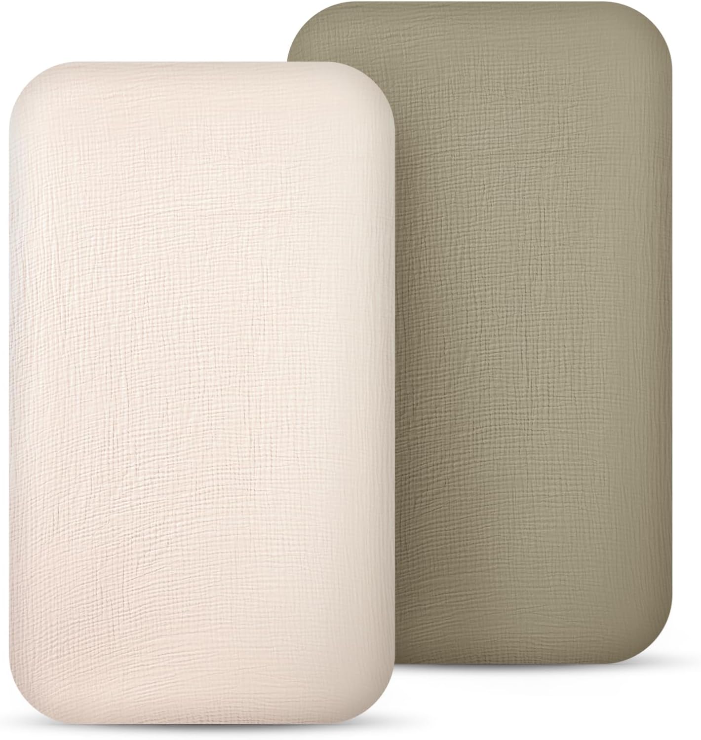 lulumoon Muslin Bassinet Sheets for Baby: Soft Bedside Sleeper Bassinet Fitted Sheets for Boys and Girls