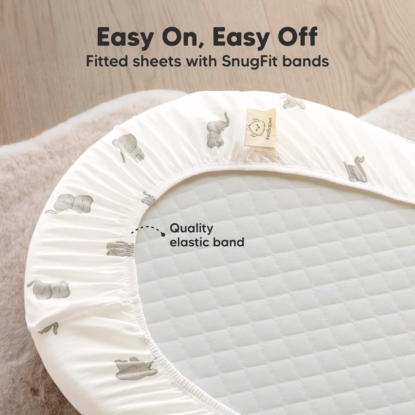 2-Pack Organic Bassinet Sheets for Girls, Boys - 100% Cotton Bassinet Mattress Sheets Compatible with Halo Bassinest Swivel Sleeper, Graco, Baby Delight, Chicco, Unisex Fitted Bassinet Sheets (Elly)