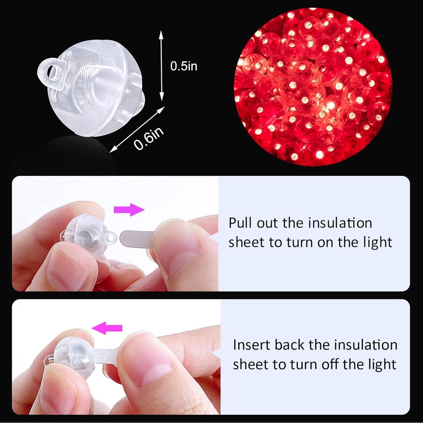 ZGWJ 50PCs Mini Led Lights for Paper Lantern, Red Led Balloons Light up Balloons for Neon Party Lights Easter Eggs Christmas Halloween Birthday Party Wedding Decoration