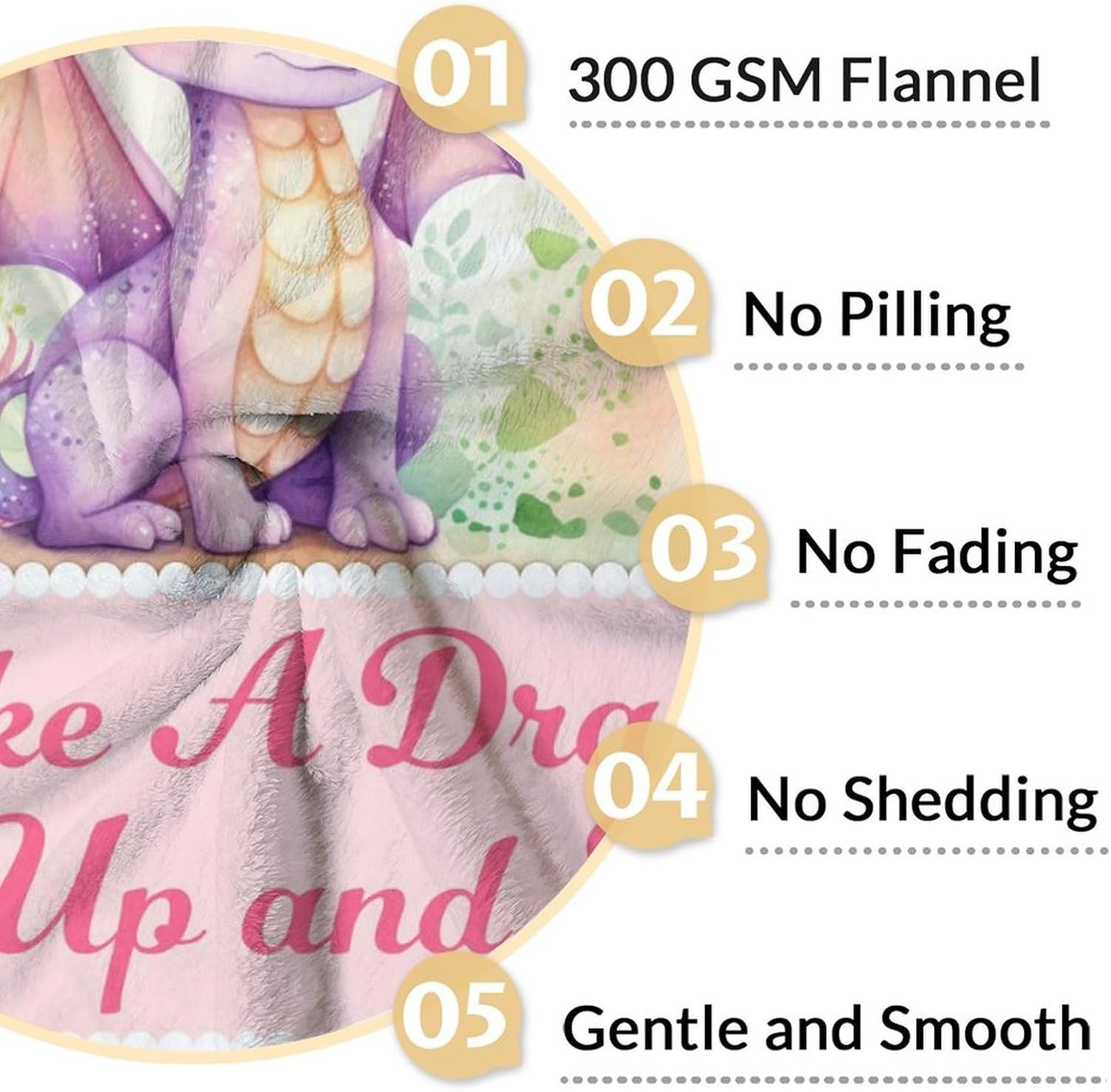 Dragon Blanket Gifts - 30x40 Inches Cute Throw Blanket for Babies, Kids, Boys & Girls - Pink Soft Fuzzy Blankets for Couch, Sofa & Bed