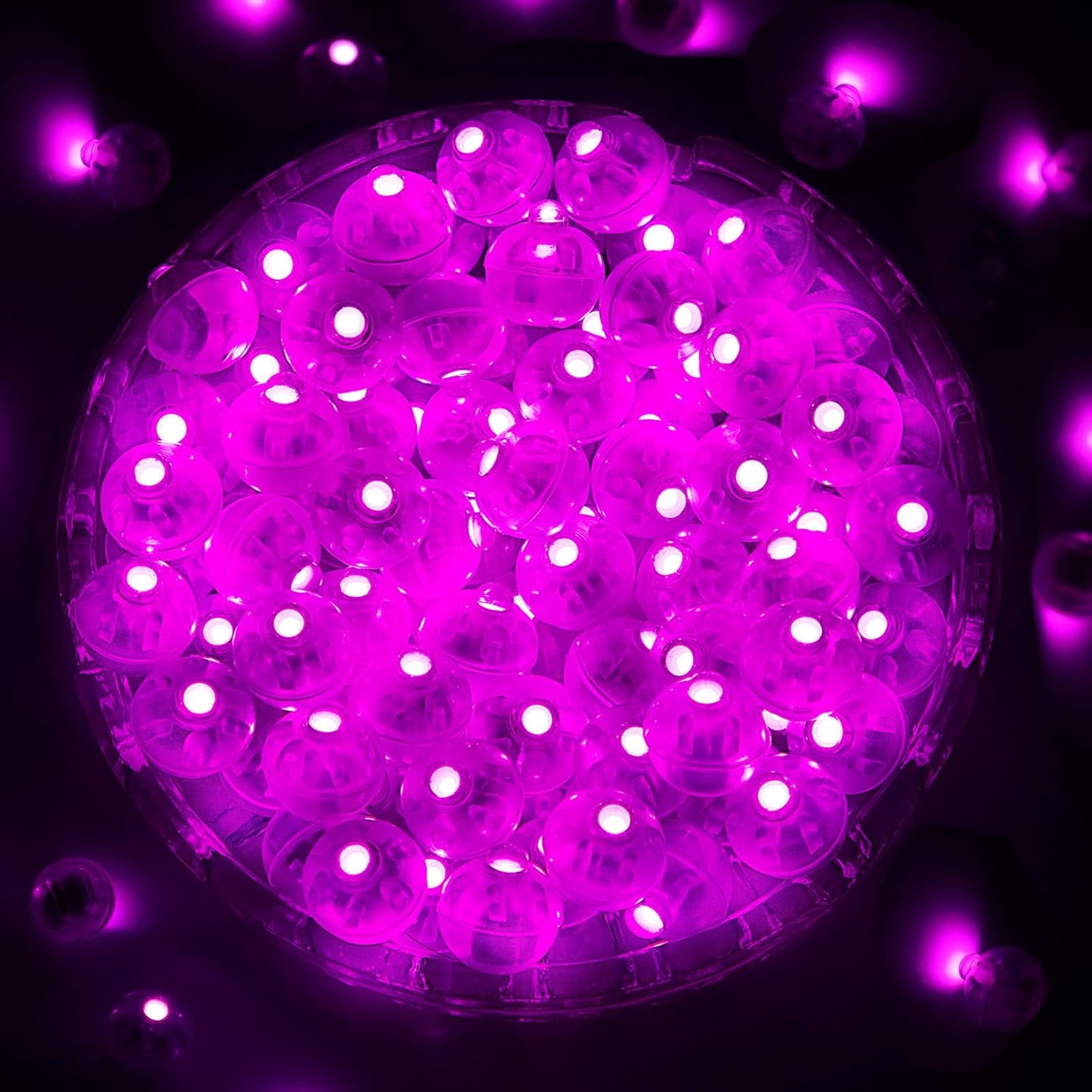 ZGWJ 100PCs Mini Led Lights,Flash Led Balloons Light up Balloons for Party Decorations Neon Party Lights for Paper Lantern Easter Eggs Birthday Party Wedding Halloween Christmas Decoration, Pink