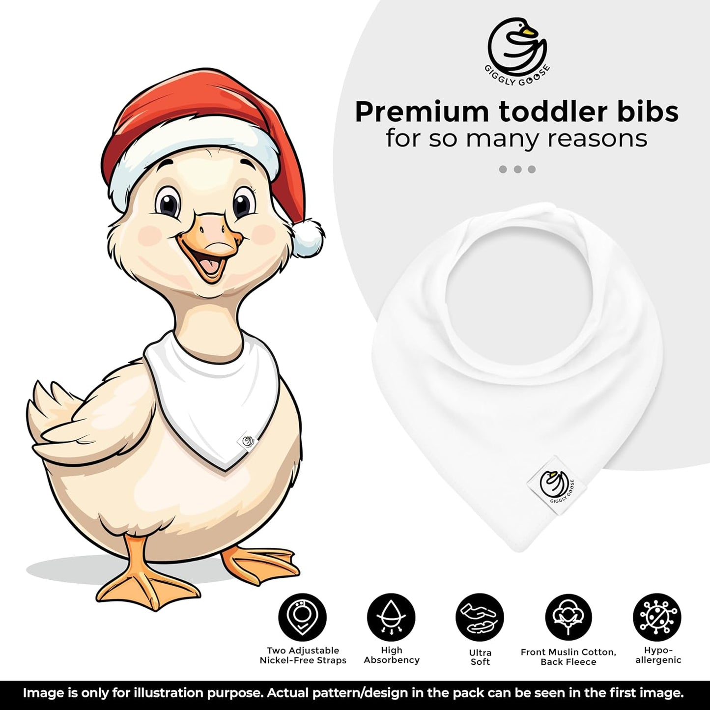 Premium Baby Bibs – 3 Pack for Boys & Girls | Natural Cotton, Super Absorbent Drool & Teething Bibs with Adjustable Snaps - Grey Bandana Bibs