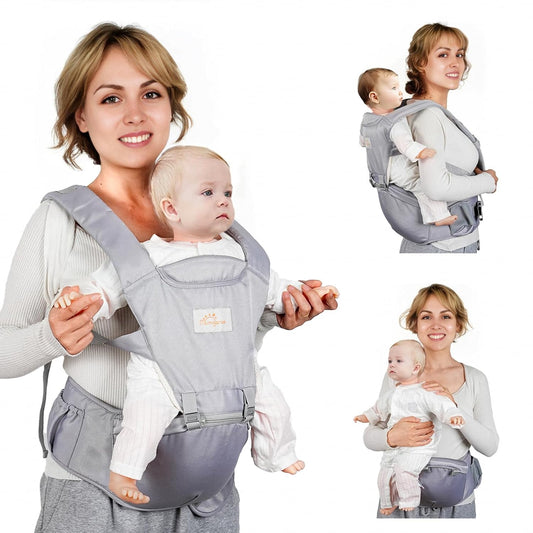 Baby Carrier Newborn to Toddler, 6-in-1 Front and Back Baby Hip Carrier One Size Fits All Adjustable Toddler Carrier Hip Carrier for Baby with Hip Seat Adapt to Newborn, Infant & Toddler
