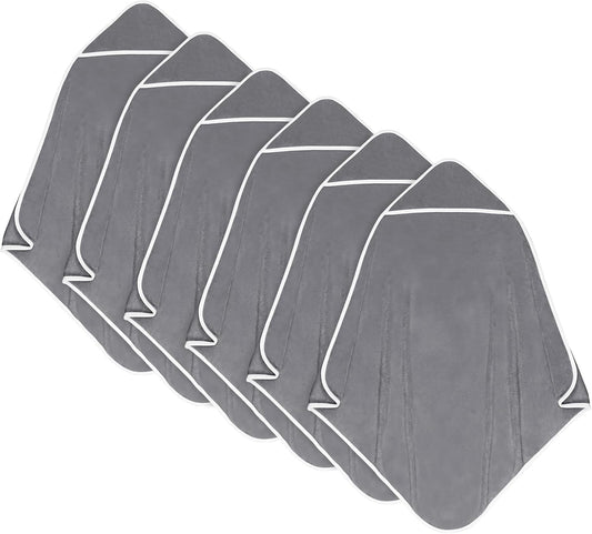 Orighty Baby Hooded Towel 6 Pack, 30 x 30 Inch Super Soft Bath Towel with Hood for Babies, Infant, Newborn Essential - Ideal Baby Stuff Registry Gift for Boys and Girls (Grey)