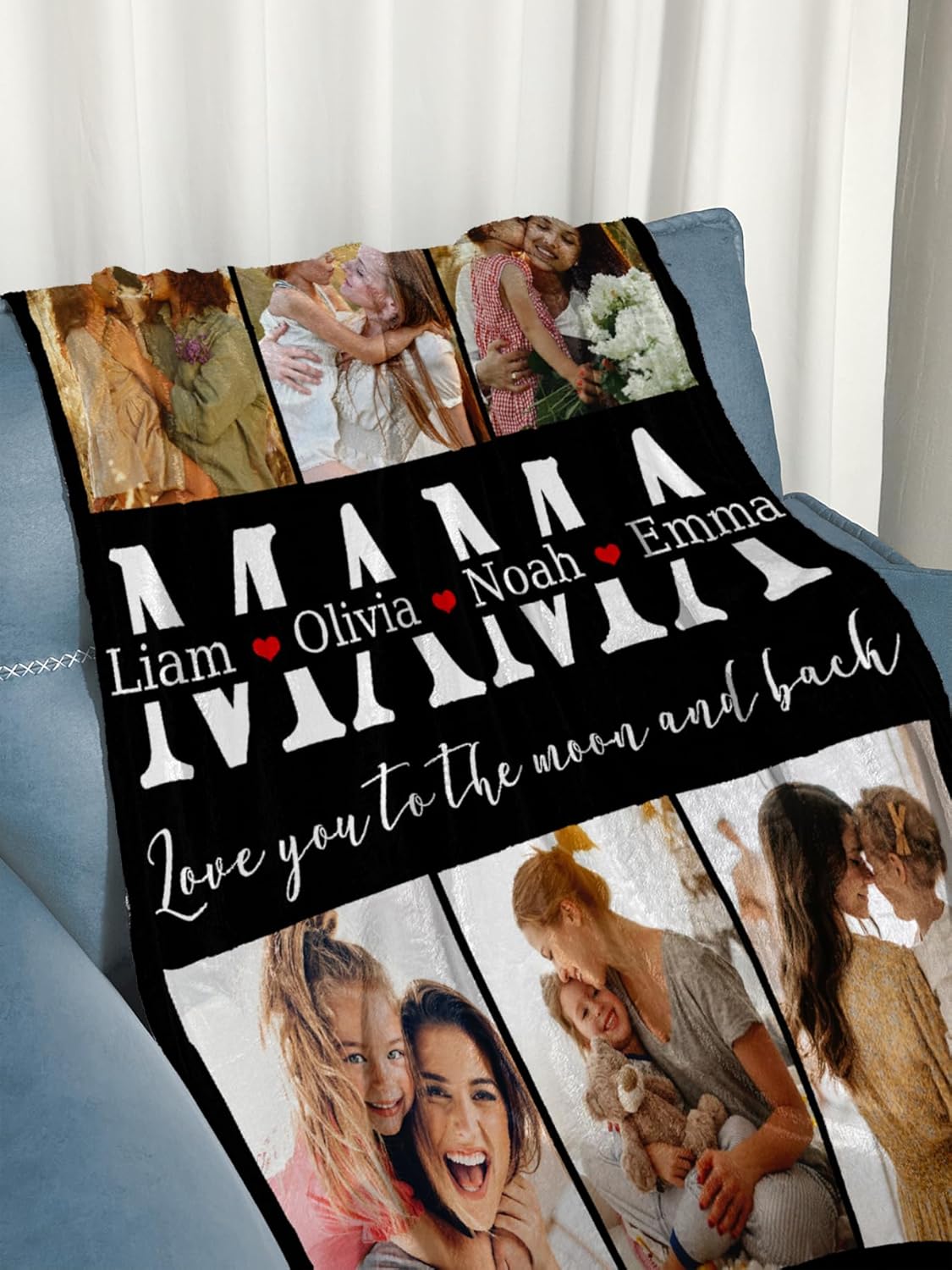 Personalized Mothers Day Blanket Gifts for Mom Custom Blankets with Photos Pictures， Customized Mom Gift for Mother's Day, 50 * 60in