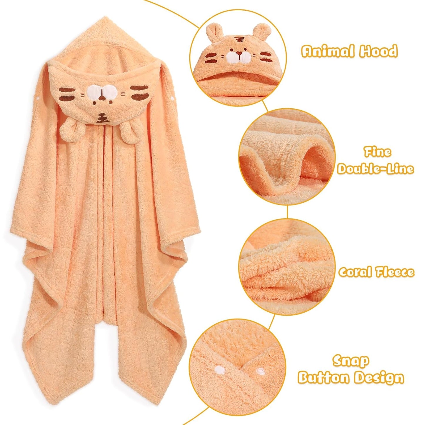 Toddler Bath Towel Baby Bath Towels Hooded Kids Towel for Boy Girl 0-5 Year, 2-Pack Thick Absorbent Toddler Towels Hooded Baby, Large 50''x32'' Soft Hooded Baby Bath & Hooded Towels