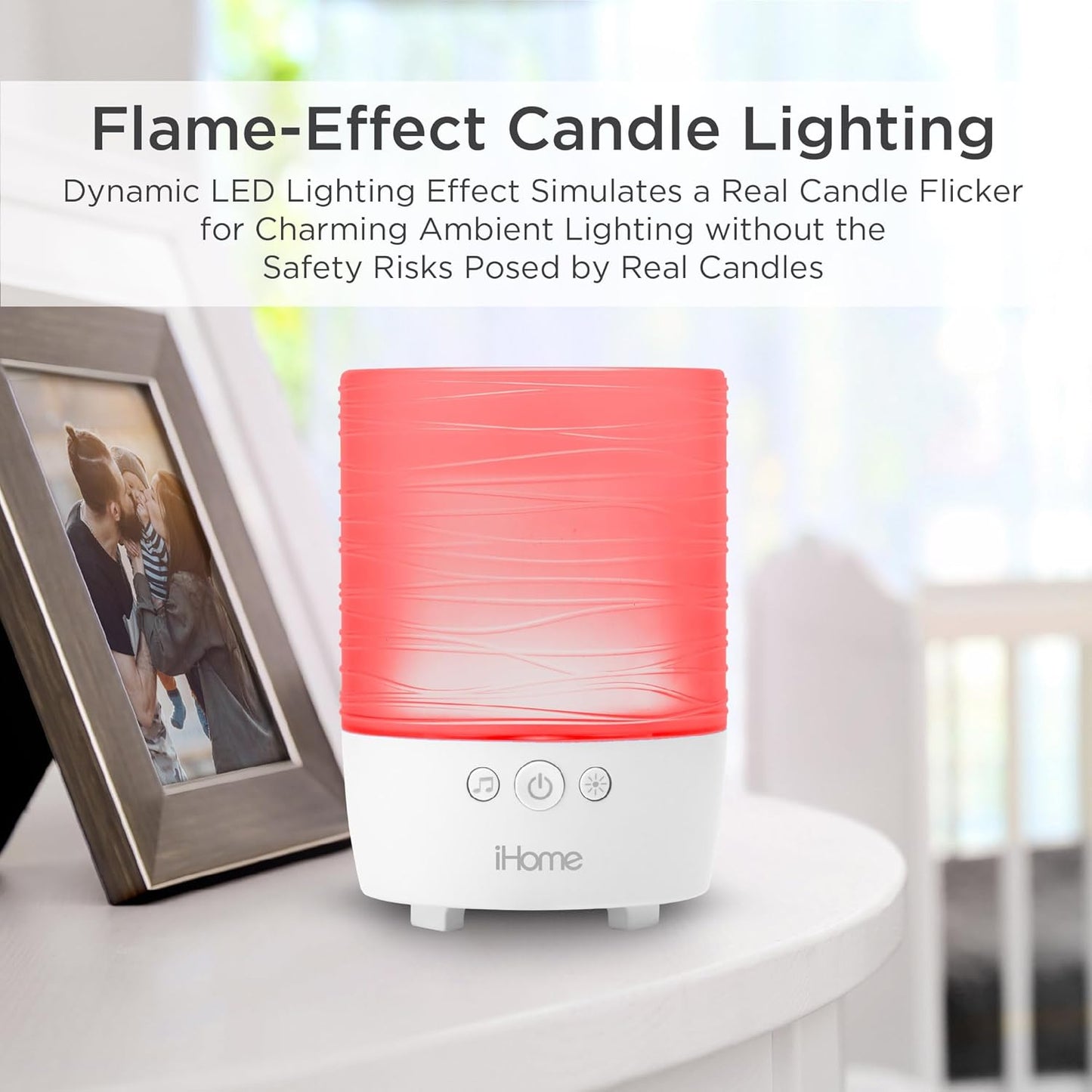 iHome Zenergy Candle Portable Bluetooth Meditative Light and Sound Therapy Candle with Candle Effect, Sound Therapy, and Breathing Guide