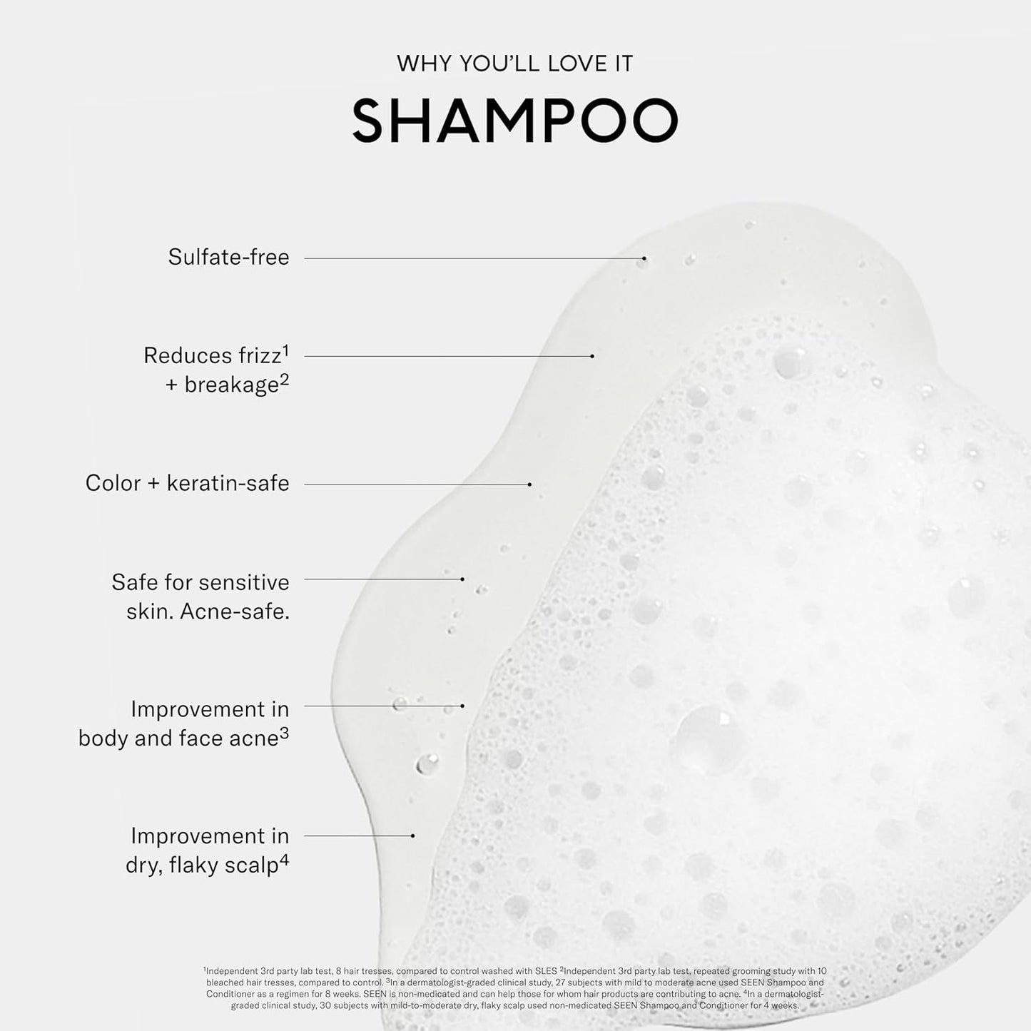 SEEN Shampoo, Fragrance Free - Non-Comedogenic & Hair Shampoo- Dermatologist-Developed - Safe for Sensitive, Eczema & Acne Prone Skin