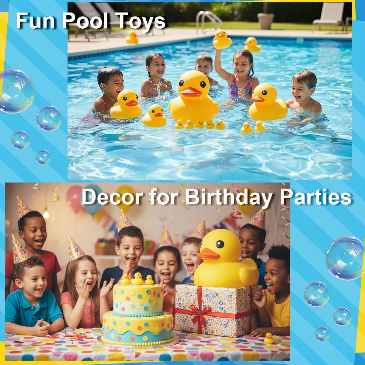 10.3" No Hole Giant/Big/Large Waterproof No 'Bebe' Noise Rubber Funny Yellow Duck/Ducikes Bath/Pool/Water Toy Without Hole for Kids Office Home Desktop Decor and IT Programmer Partner