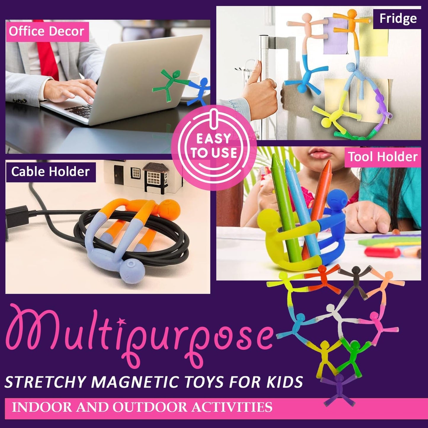 MAGMEN Strong X3 Magnets Enhanced Grip Fidget Toys 10-Pack | ADHD Autism Anxiety Relief | Sensory Desk Toys Kids & Adults | Travel Office Stress Relief | Ages 3+ Child Safety Certified. Opaque Colors
