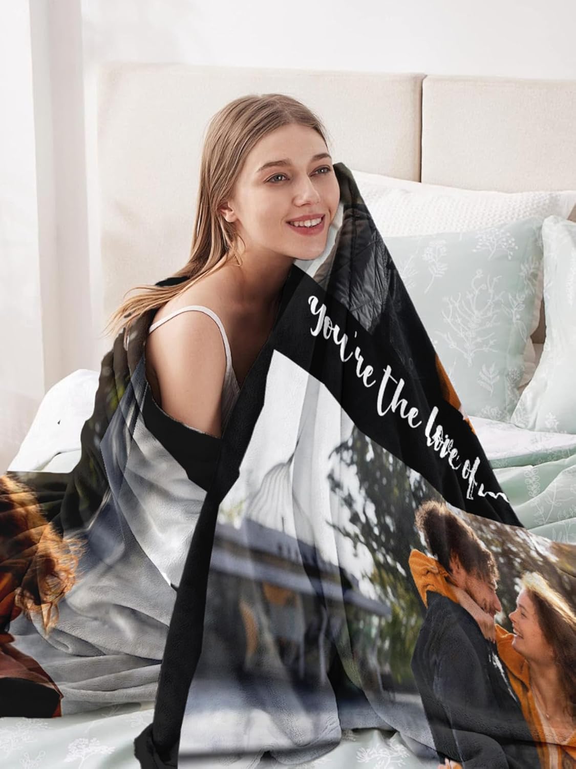 Personalized Blanket with Photos Text Custom Blanket Thows with Picture Customizable Photo Blankets Gifts for Mom Dad Couple Girlfriend Boyfriend Wife Husband, 40 * 50in