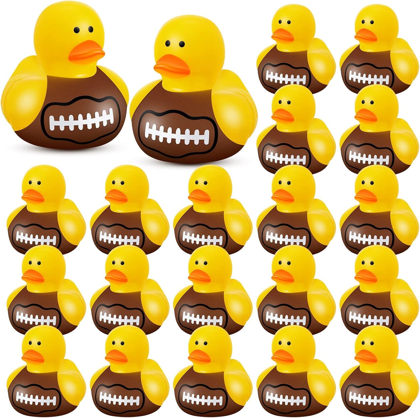 Deekin 24 Pcs Rubber Duck 2 Inch Bulk Sport Party Favors for Birthday Party Decorations Club Player Gift (Football)