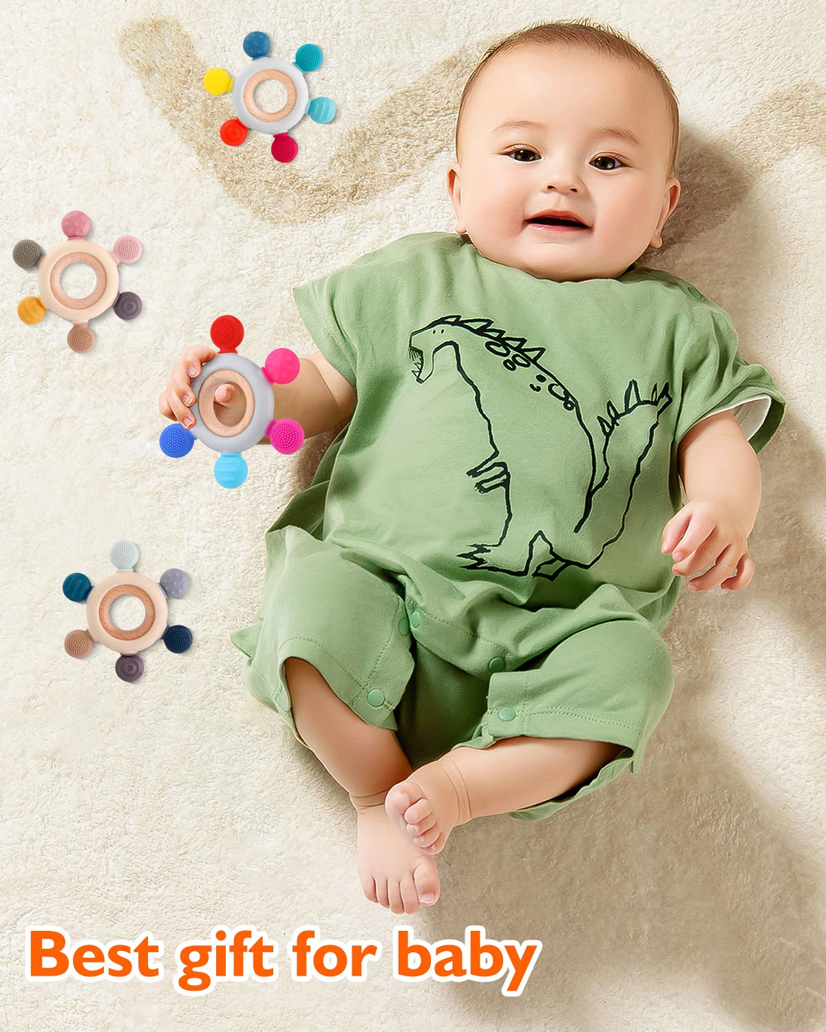 akolik Baby Teething Toys, Teething Relief Toy, BPA Free Baby Chew Toys Infant Toys Newborn Accessories, Teethers for Babies 0-3-6-9-12 Months Old Boys Girls