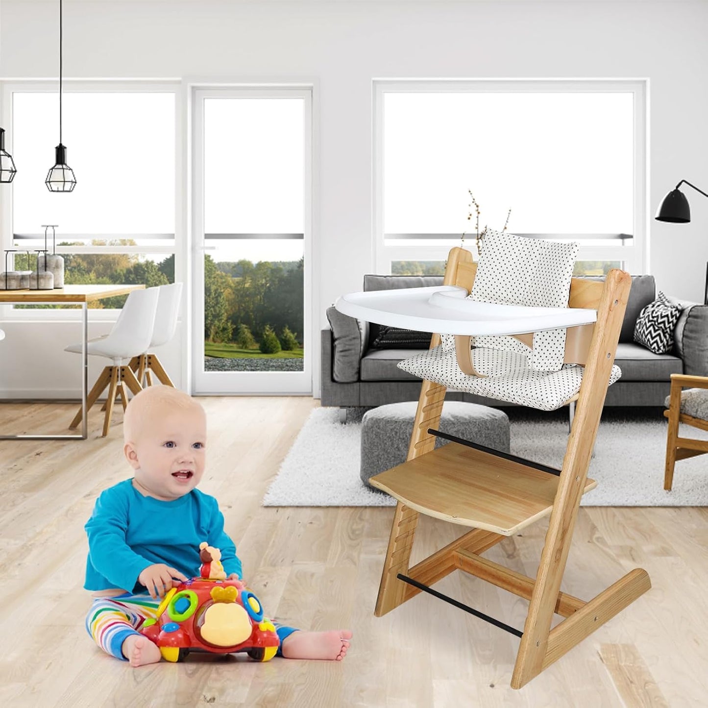 For Tripp Trapp High Chair Cushion, Soft And Comfortable For Tripp Trapp High Chair Cushion, For Tripp Trapp Cushion Set Makes It Safer And More Comfortable For Baby To Sit On (Beige Little Star)