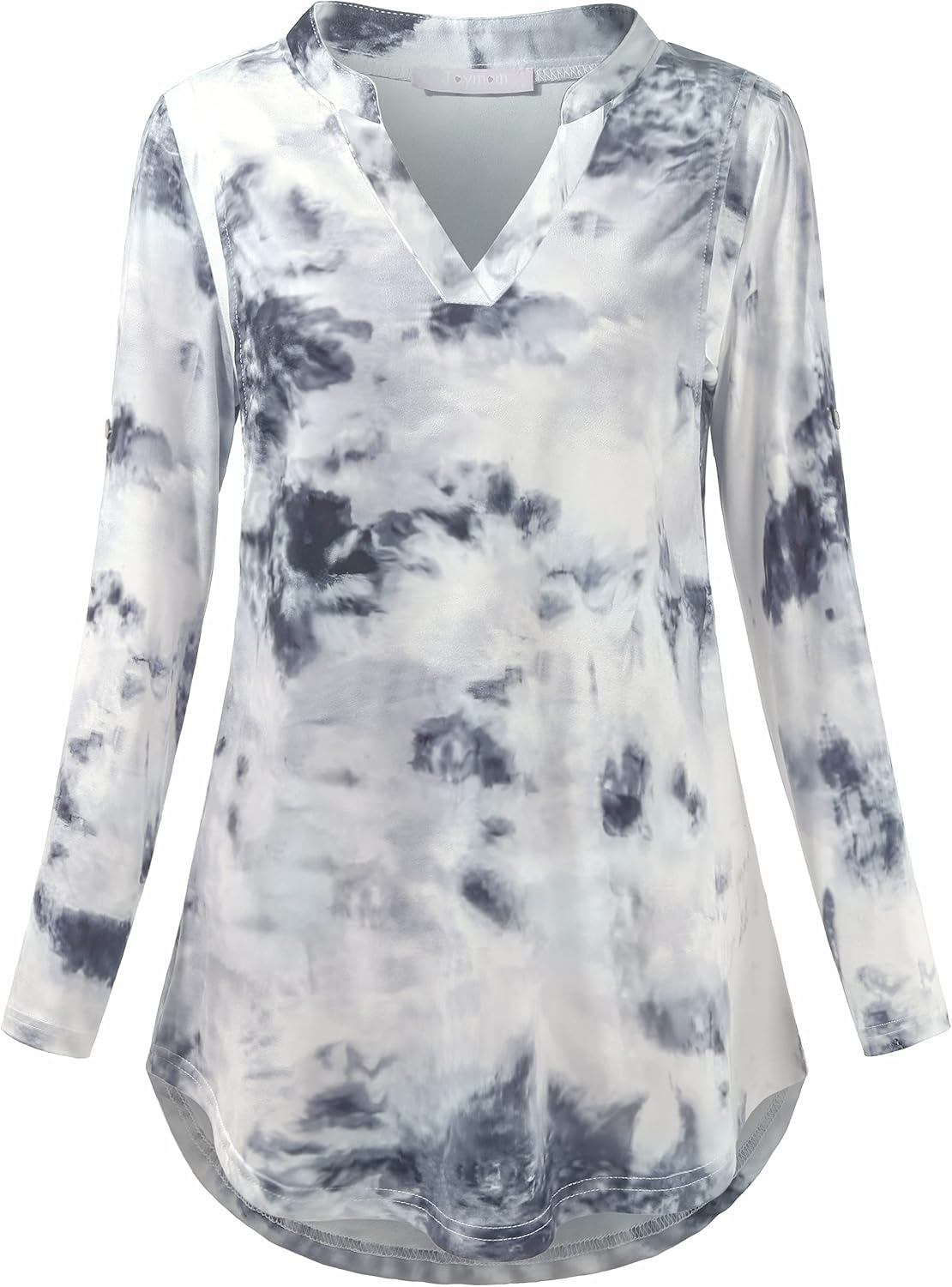 Joymom Maternity Rolled Long Sleeve Nursing Tops Tunic Blouses Breastfeeding