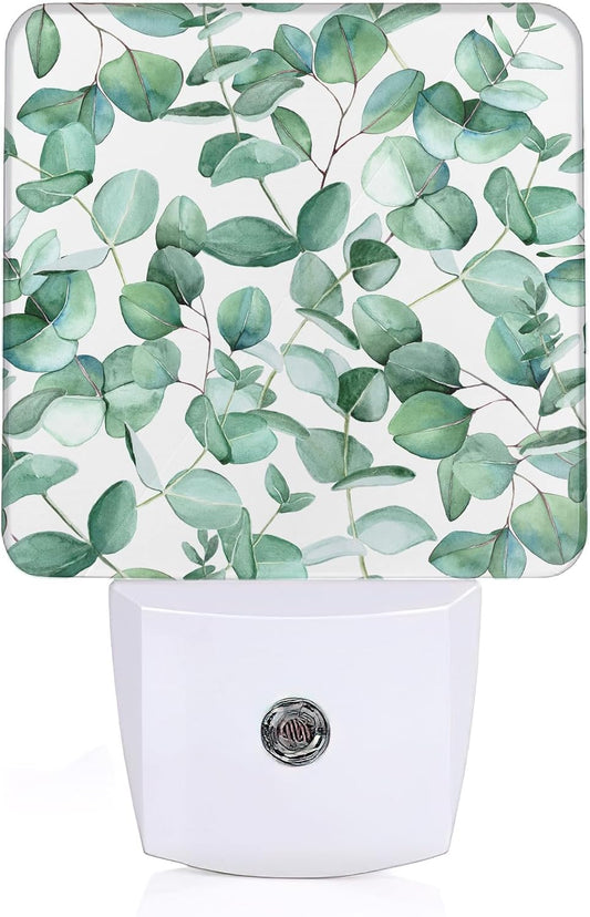 Eucalyptus Leaves Night Light,Plug in Night Light, Dusk to Dawn Sensor Nightlights for Stairway/Hallway/Kitchen/Bedroom/Bathroom 0.5W