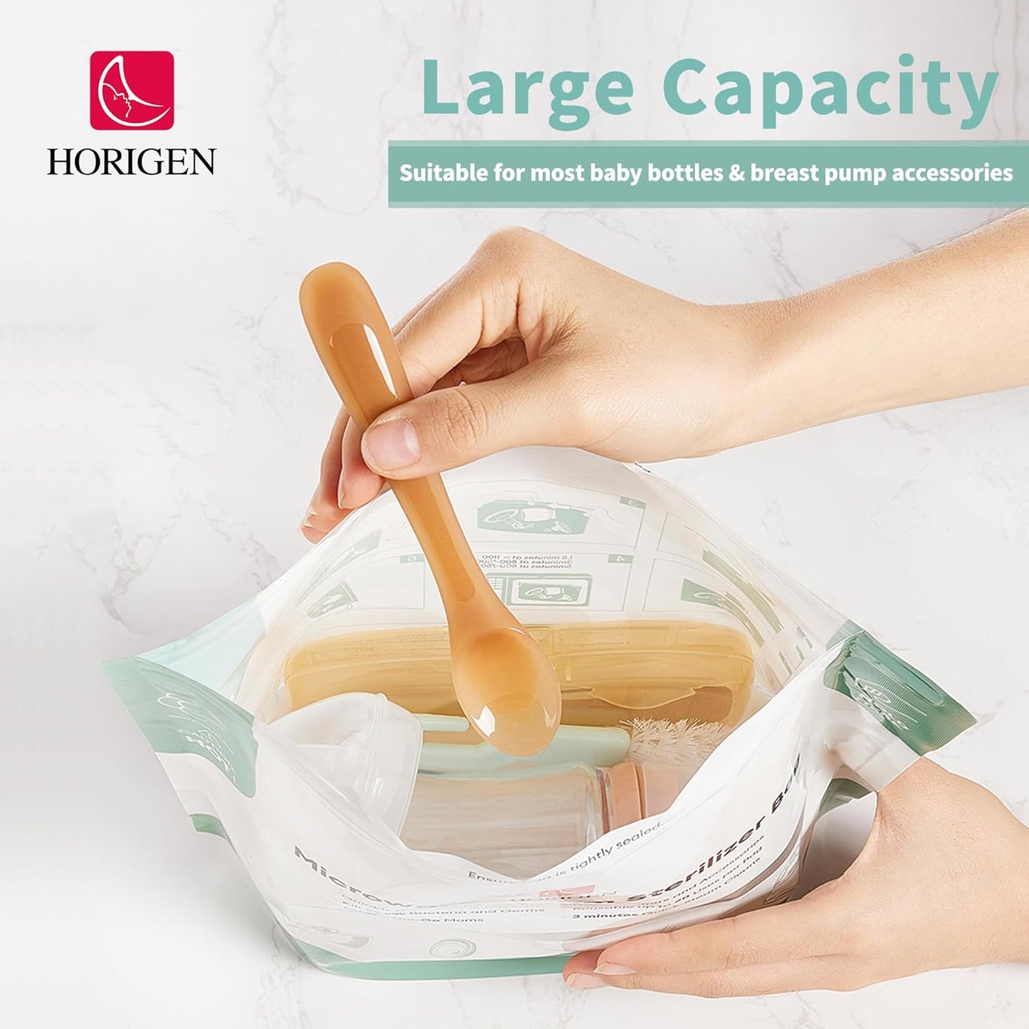 6 Bags Microwave Bottle Bags,Reusable Microwave Steam Bags(20 Uses Per Bag),Large Portable Travel Microwaves Bags for Pump Parts,Baby Bottle,Pacifiers