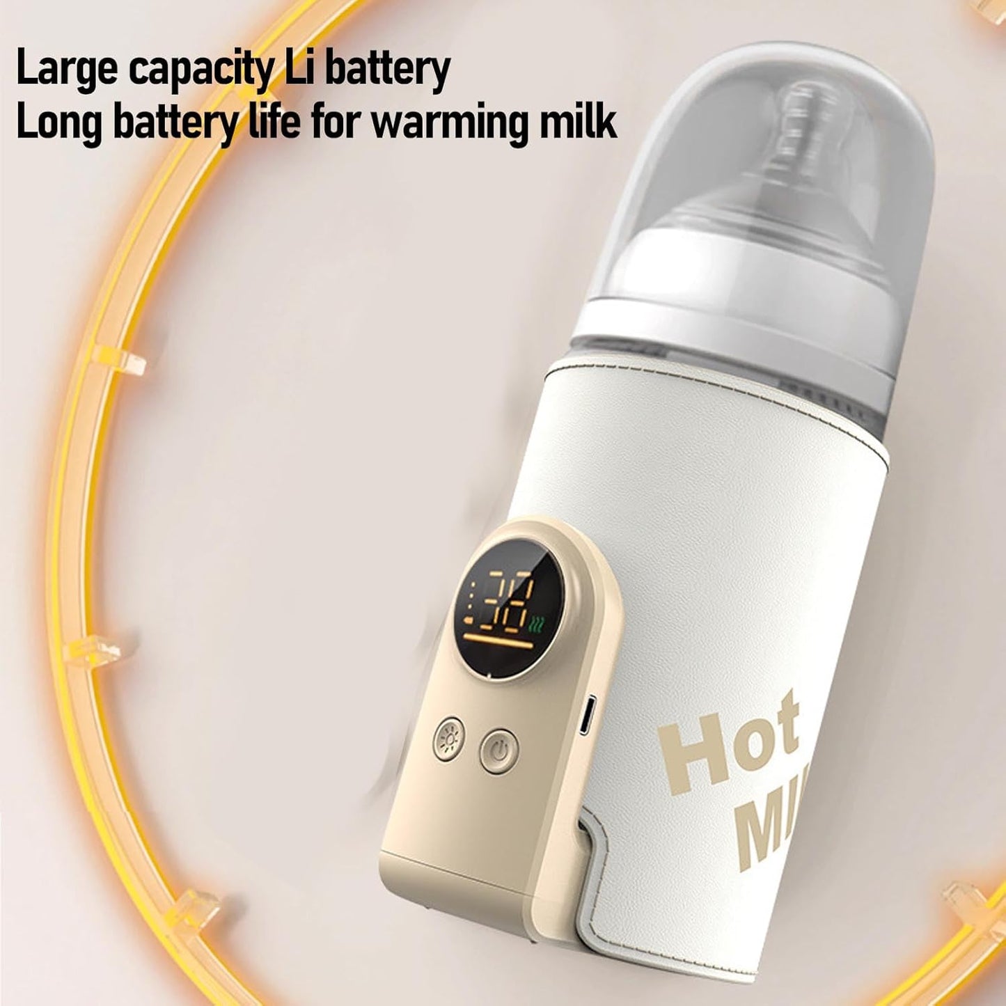 Portable Bottle Warmer for Travel,USB Type C Universal Cordless Accurate Temperature Control 6000mah8000mah10000 for Travel, Car, Outdoor (10000mah)