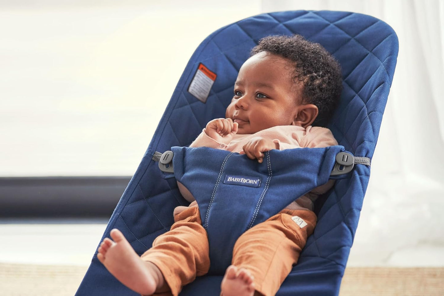 BabyBjörn Bouncer Bliss, Midnight Blue, Woven, Classic Quilt | 2-in-1 AdjustableBaby Bouncer Seat and Toddler Chair, Newborn to Toddler (8-29 lbs), 4 Positions, Lightweight & Portable