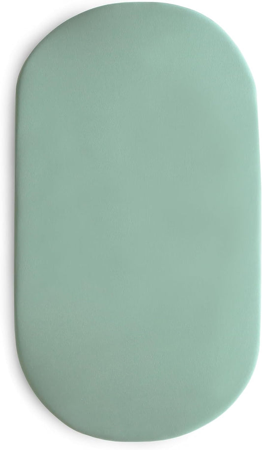 mushie Stretchy & Soft Bassinet Crib Sheet | Fitted 16" x 30" (Roman Green)