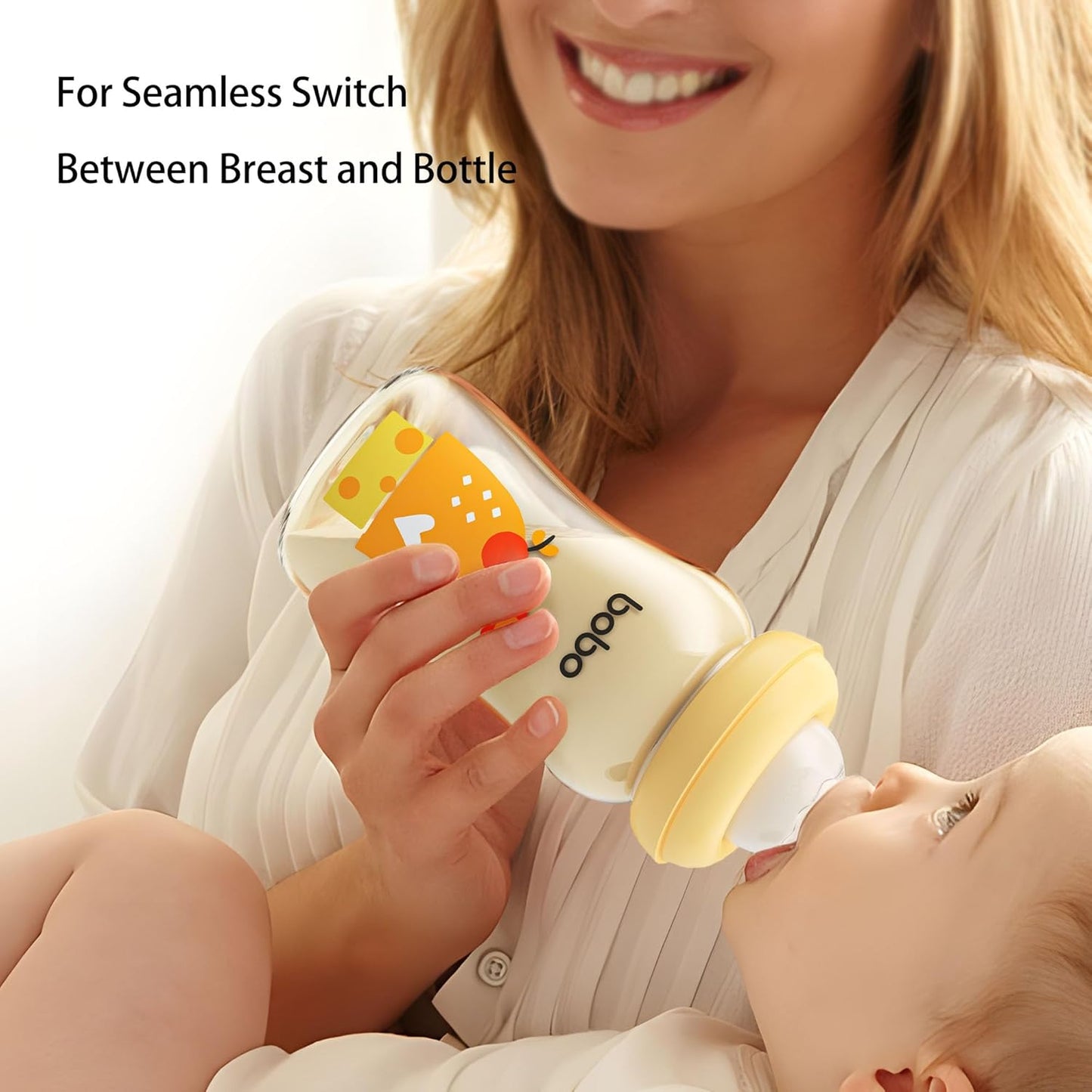 YOHKOH PPSU Baby Bottle Wide Neck, Newborn Anti-Colic Baby Bottle with Natural Response Nipple, Streamlined Body, Easy to Clean (8.8oz (Pack of 2), Yellow)