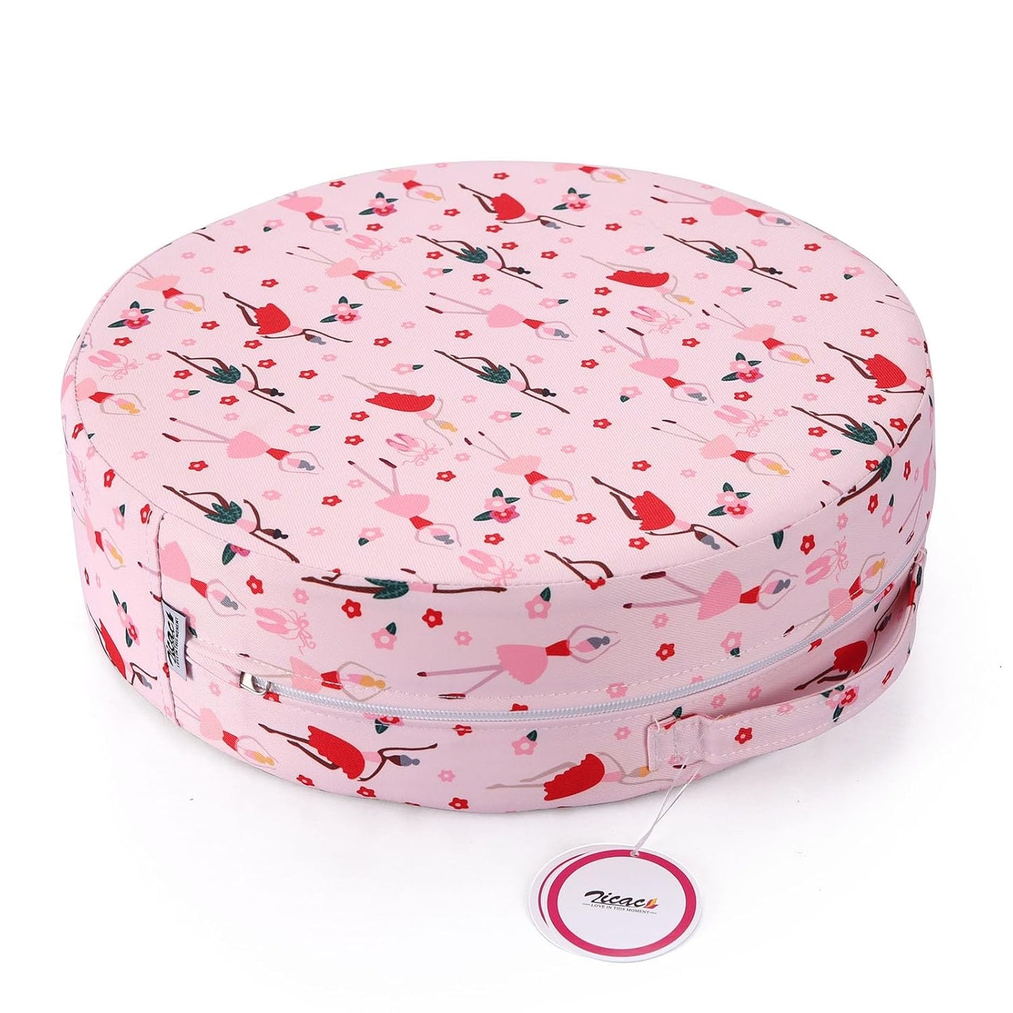 Zicac Portable Seat Cushion Washable with Non-Slip Bottom, Detachable Strong Support Cushion for Toddler Kids Baby Infant (Pink Girl)