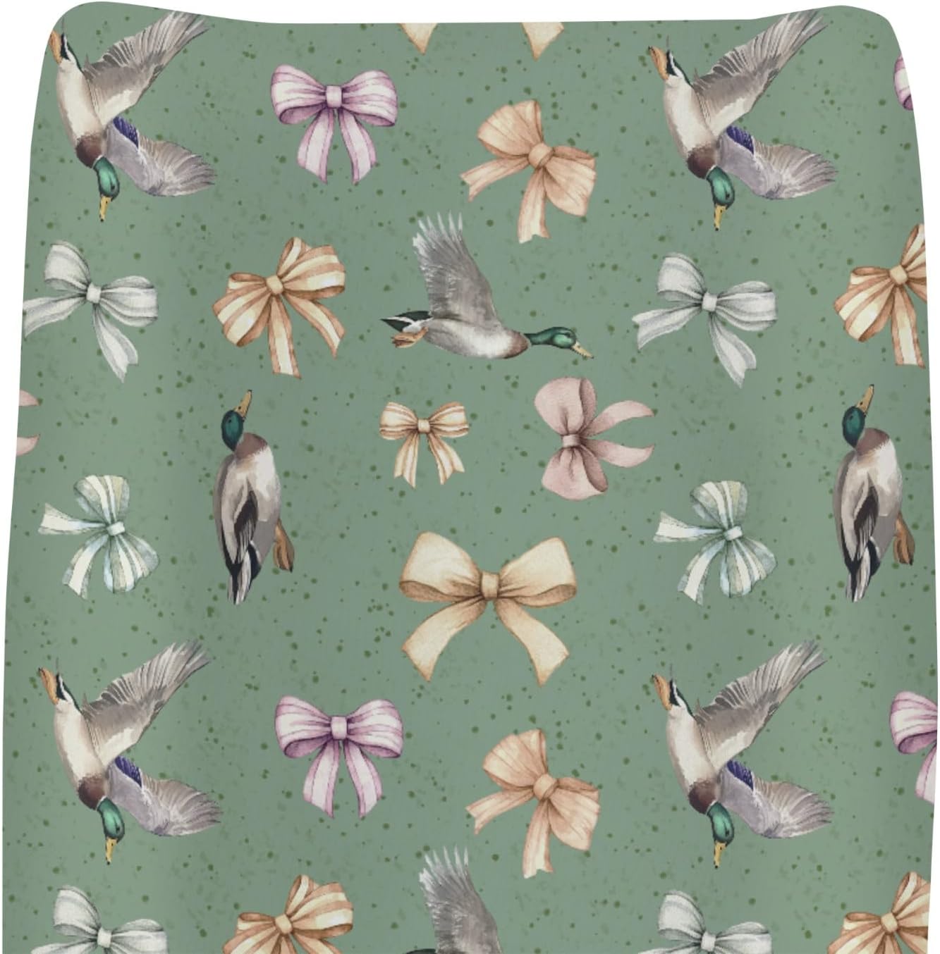 Vintage Mallard Ducks Bows Changing Pad Covers for Baby Girl Boy Duck Hunting Fitted Change Table Cover Mats Wild Ducks Birds Soft Diaper Changing Table Sheets 32''×16''
