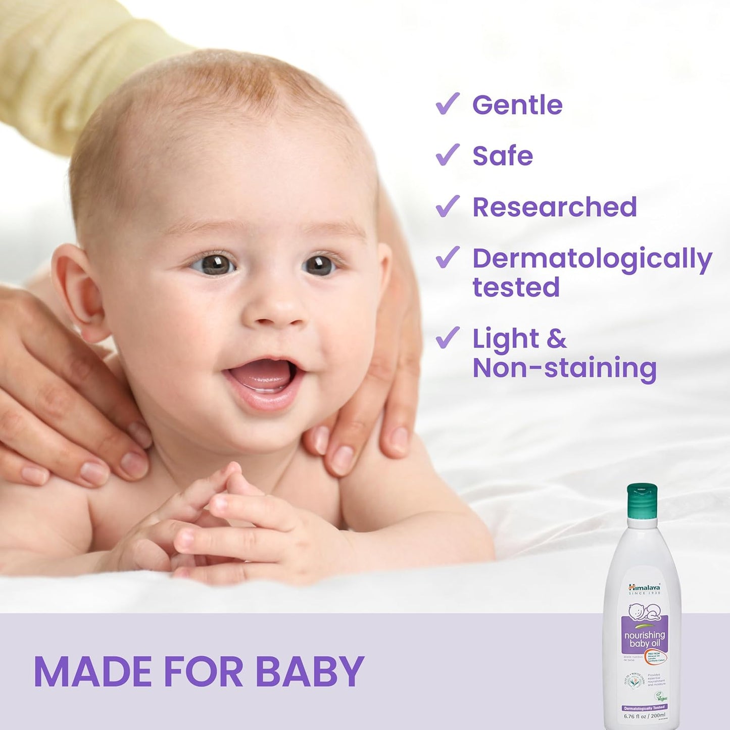 Himalaya Nourishing Baby Oil, Light & Non-Greasy for a Soothing Massage or Baby Bath, 6.76 oz, 2 Pack