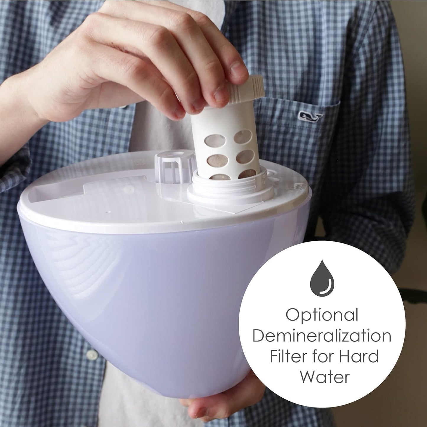 Crane White Drop Ultrasonic Cool Mist Teardrop Humidifier, 1 Gallon Tank, Baby Humidifier for Nursery, Bedroom, Plants, Office, Adjustable Mist Levels