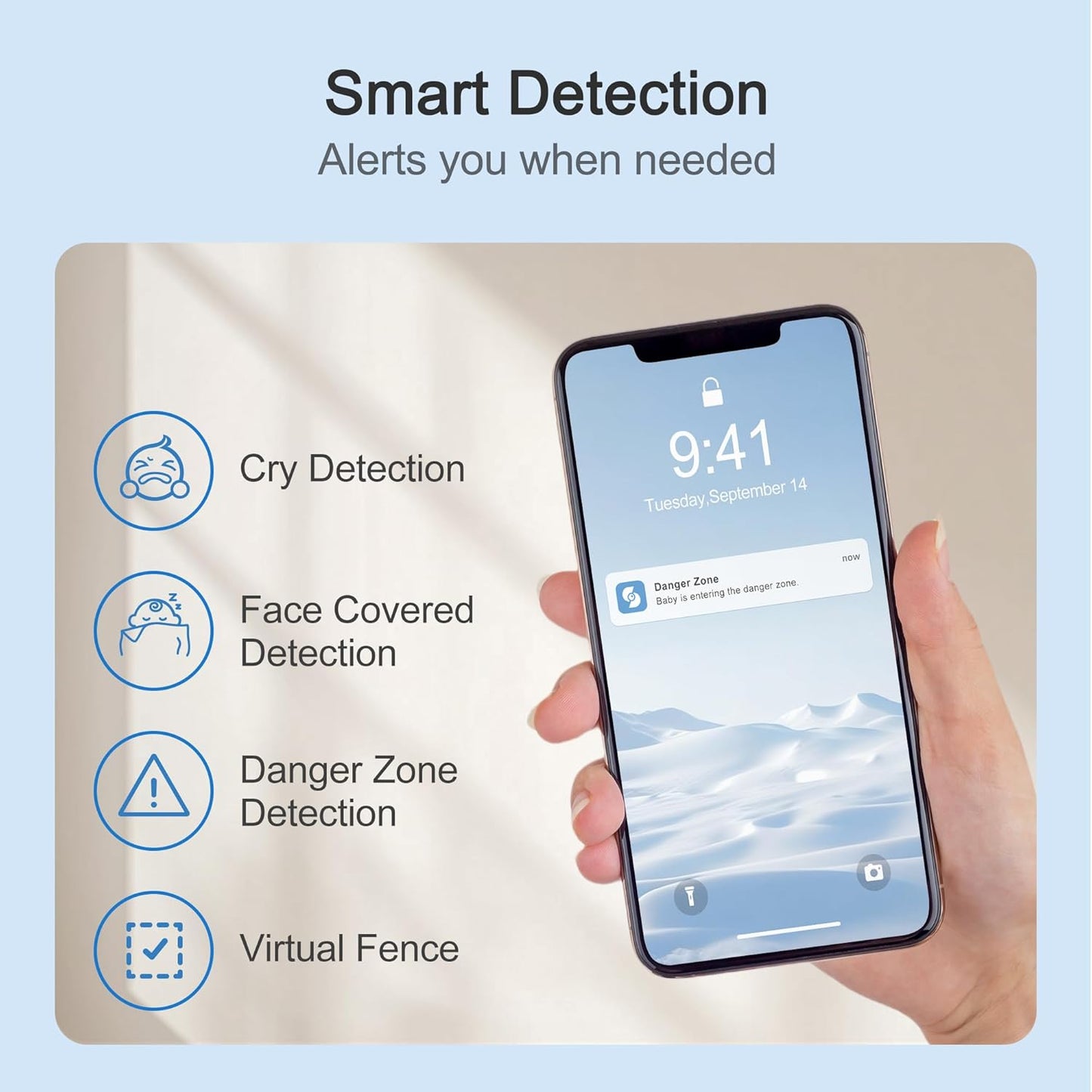 Simsky Video Baby Monitor, Dual 4MP Cameras with 6X Zoom, 7" UHD Large Touch Screen Smart Portable Audio Monitor, 24/7 Recording in app, AI Tracking, Intelligence Detection, 32GB Local Storage