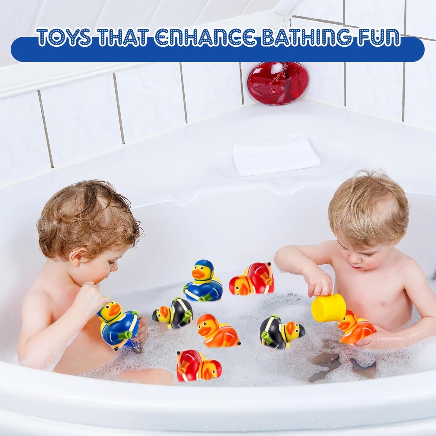 Deekin 50 Pcs Rubber Duck 2 Inch Bulk Sport Party Favors for Birthday Party Decorations Club Player Gift (Hockey Player)