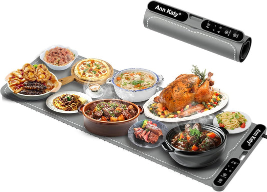 Food Warming Mat for Food XXXL 39"x15" 550W,Portable Electric Warming Tray for Buffets Party Chafing Dishes,Fast Full-Surface Heating Pads with 7 Level Temp 8 Hour Timer&Child Safety Lock