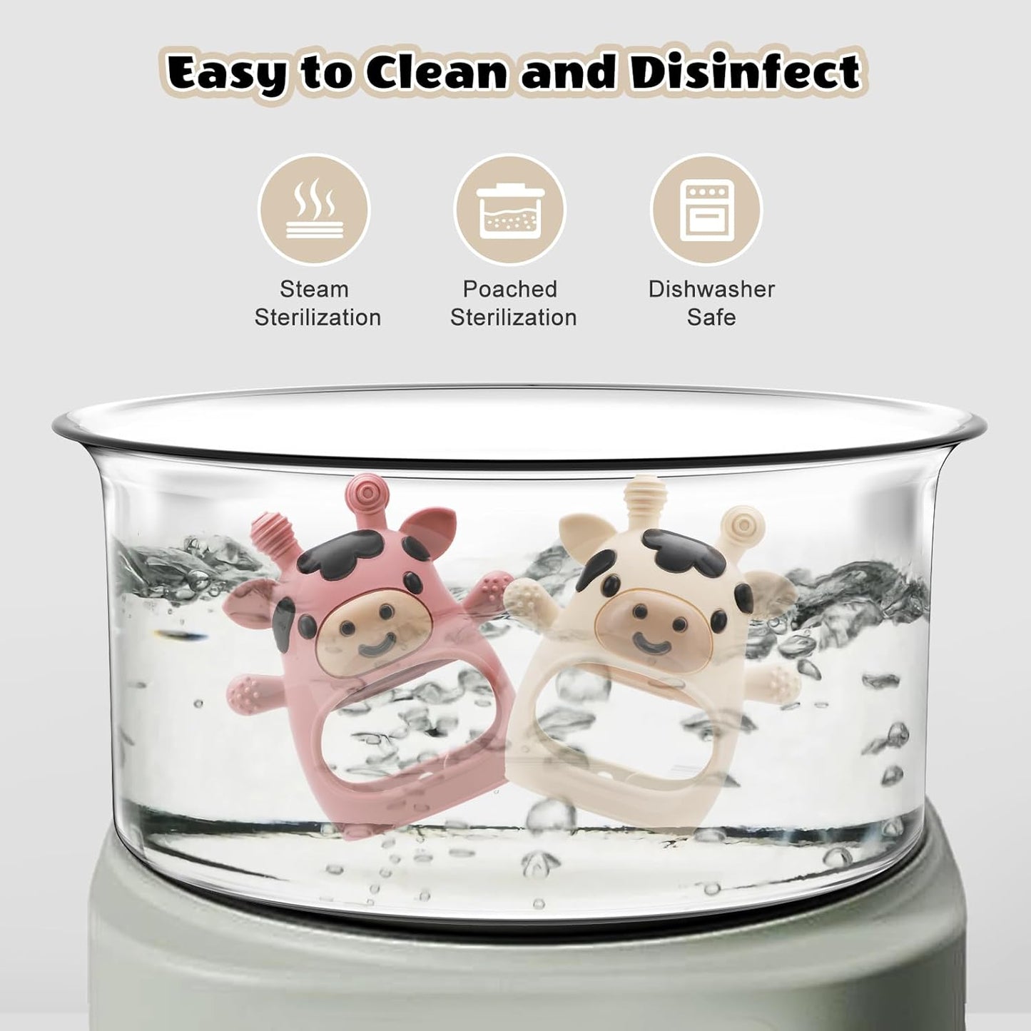 2 Pack Baby Teething Toys for 3-6 6-12 Months, Food Grade Silicone Infant Teether Mitten, Baby Essentials Teething Relief, Newborn Essentials Chew Toys for Sucking Needs