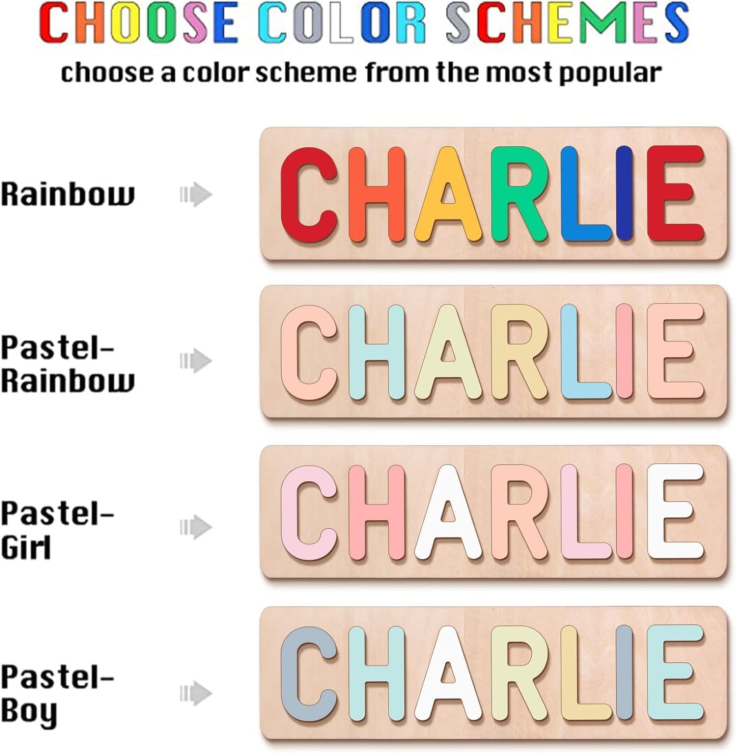 Name Puzzle for Kids Personalized, Wooden Shapes Name Puzzles for Toddlers 1-3, Engraved Text Greetings on Back, Custom Baby 1st Birthday Gifts for Girl&Boy, Kids Sensory Toys (Numbers Name Puzzle)