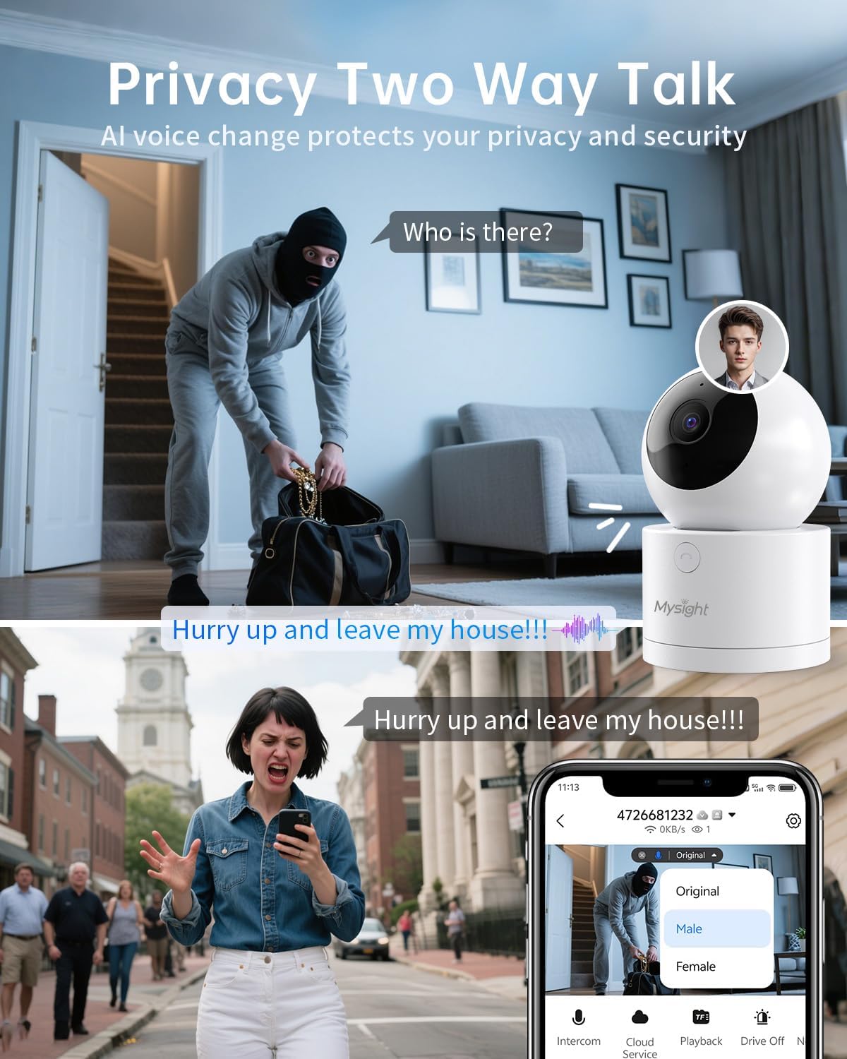 [5G & 2.4G] 2K Pan/Tilt Security Cameras for Home Security Indoor, AI Voice Change for 2-Way Talk, Motion Detection, 24/7 SD Recording/Cloud Storage, Baby Monitor/dog/Pet Camera with Phone App, 4