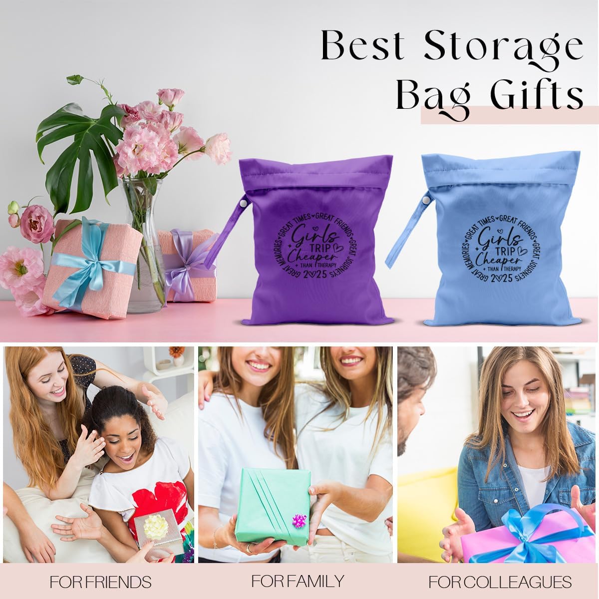 2Pcs Girls Trip Gifts Wet Dry Bag, Beach Bag Wet Bag Favors Aloha Bags, Sunscreen Bags Swimsuit Toiletry Travel Essentials For Women, For Beach Travel Laundry bags Dirty Diaper Swimsuit Gifts