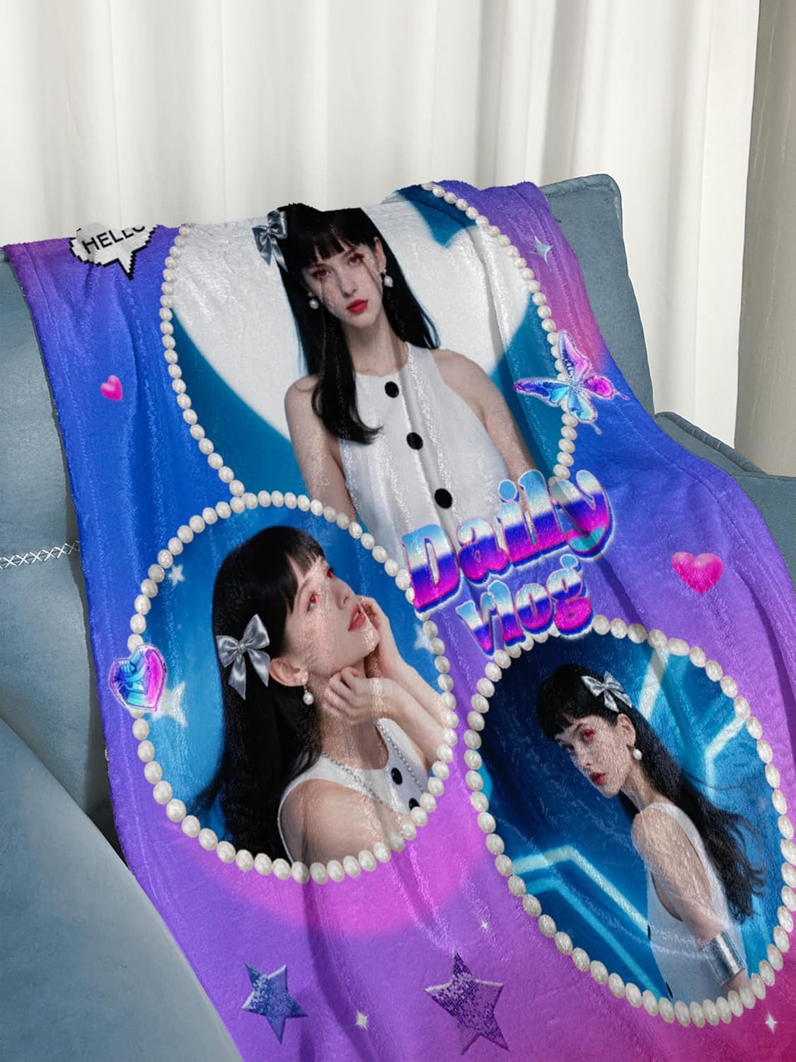 Personalized Photo Blanket Gifts for Couple Custom Flannel Blankets with Photos Pictures Text Customized Mother's Day Birthday Gift for Grandma Wife, 40 * 50in