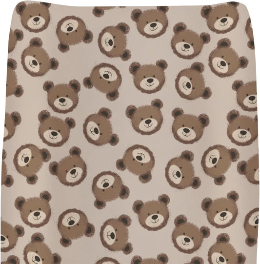 Neutral Boho Bears Changing Pad Covers for Baby Girls Boys Cute Brown Bear Fitted Change Table Covers Mats Watercolor Bears Soft Nursery Diaper Change Table Sheets for 32''×16'' Contoured Pad