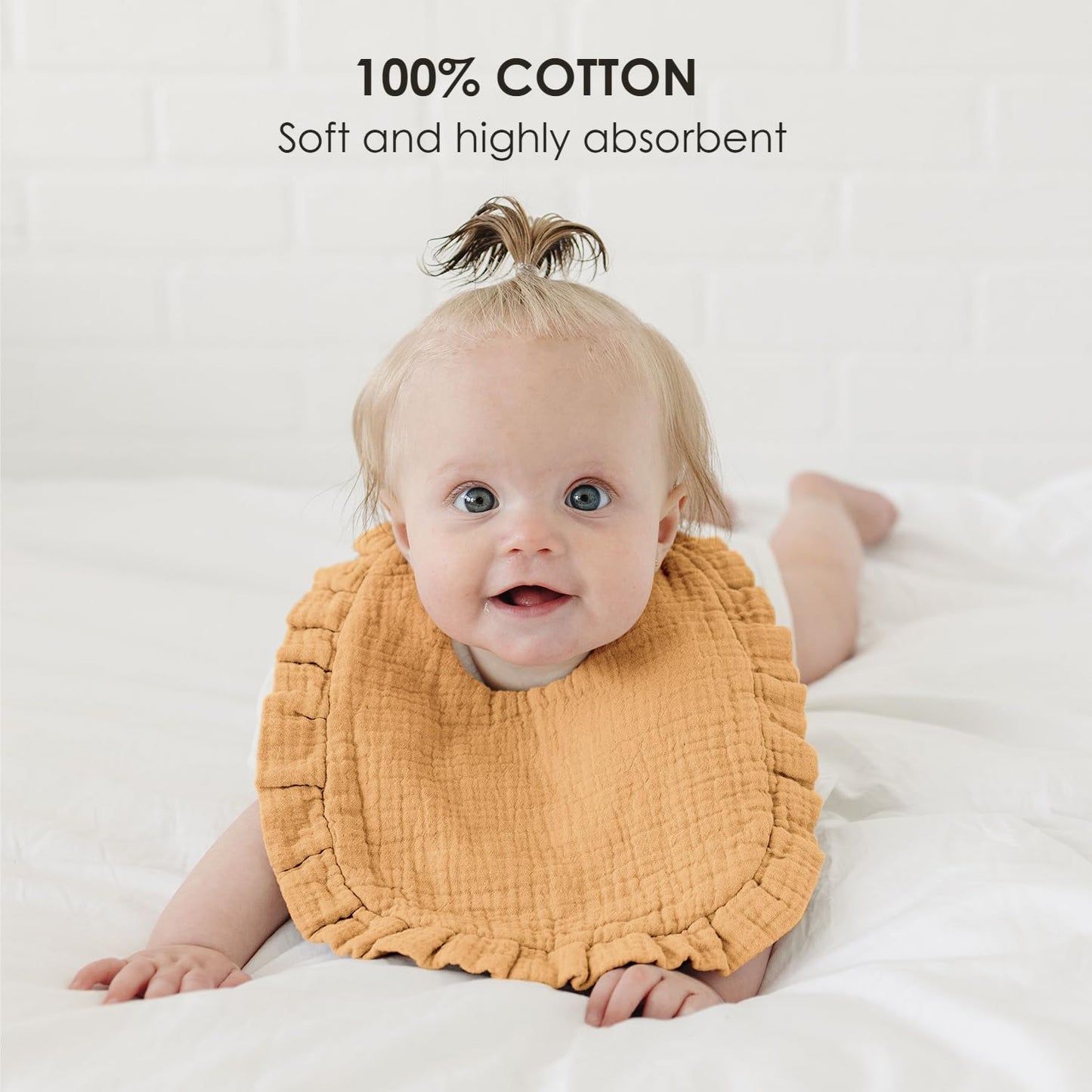 Baby Muslin Bibs Bandana Drool Bibs for Unisex Boys & Girls, Soft and Absorbent Cotton Teething Drooling Bib Set for Newborn Toddler