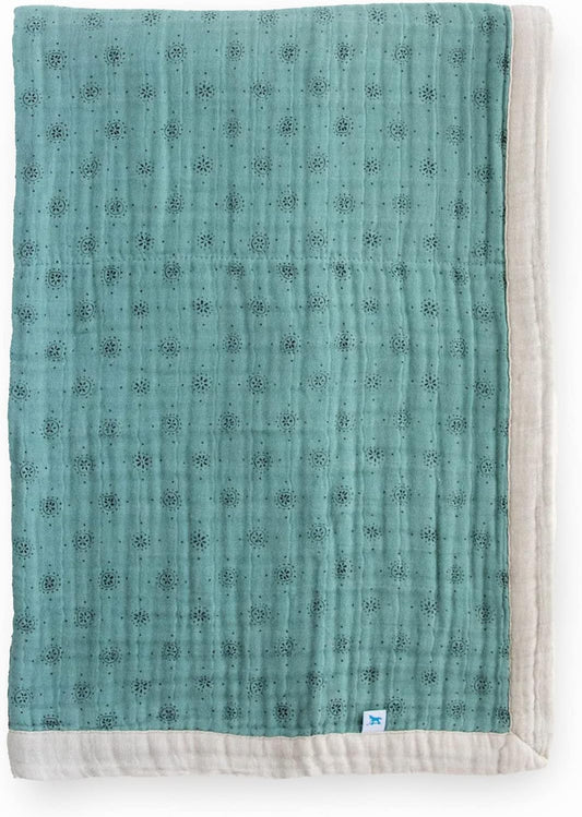 Little Unicorn Newborn Receiving Quilt | Ultra- Soft, Multi-Layered Muslin Fabric | Gift for Newborns & on-The-go (WallFlower)