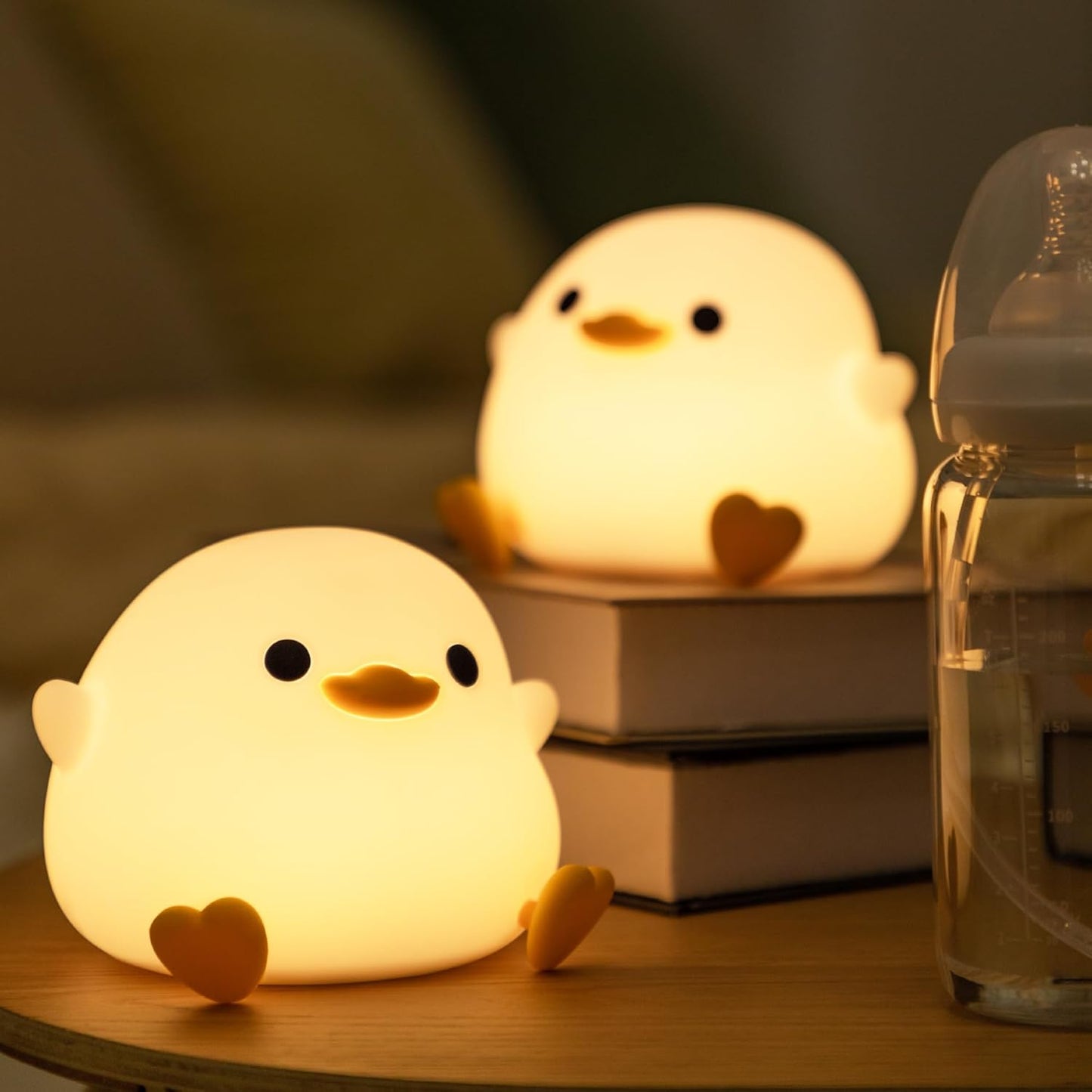 Ammonite DoDo Duck Night Light, Cute Soft Silicone Duck Lamp for Kids, Rechargeable LED Dimmable Bedside Lamp with 20 Minute Timer, Gifts for Boys Girls Women