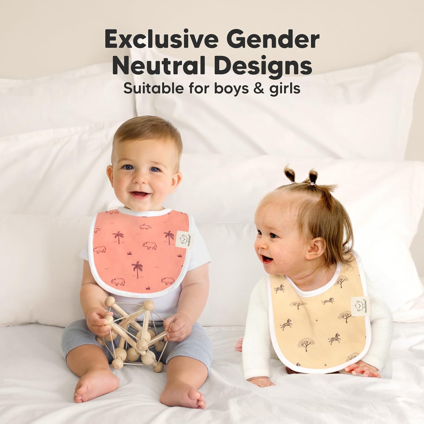 8-Pack Organic Baby Bibs for Boys, Girls - Soft Cotton Drooling and Teething Bibs for Baby Girl & Boy, Extra Absorbent, Easy to Clean & Put On for Toddler, Newborn, Infant 0-24 Months (Mesozoic)