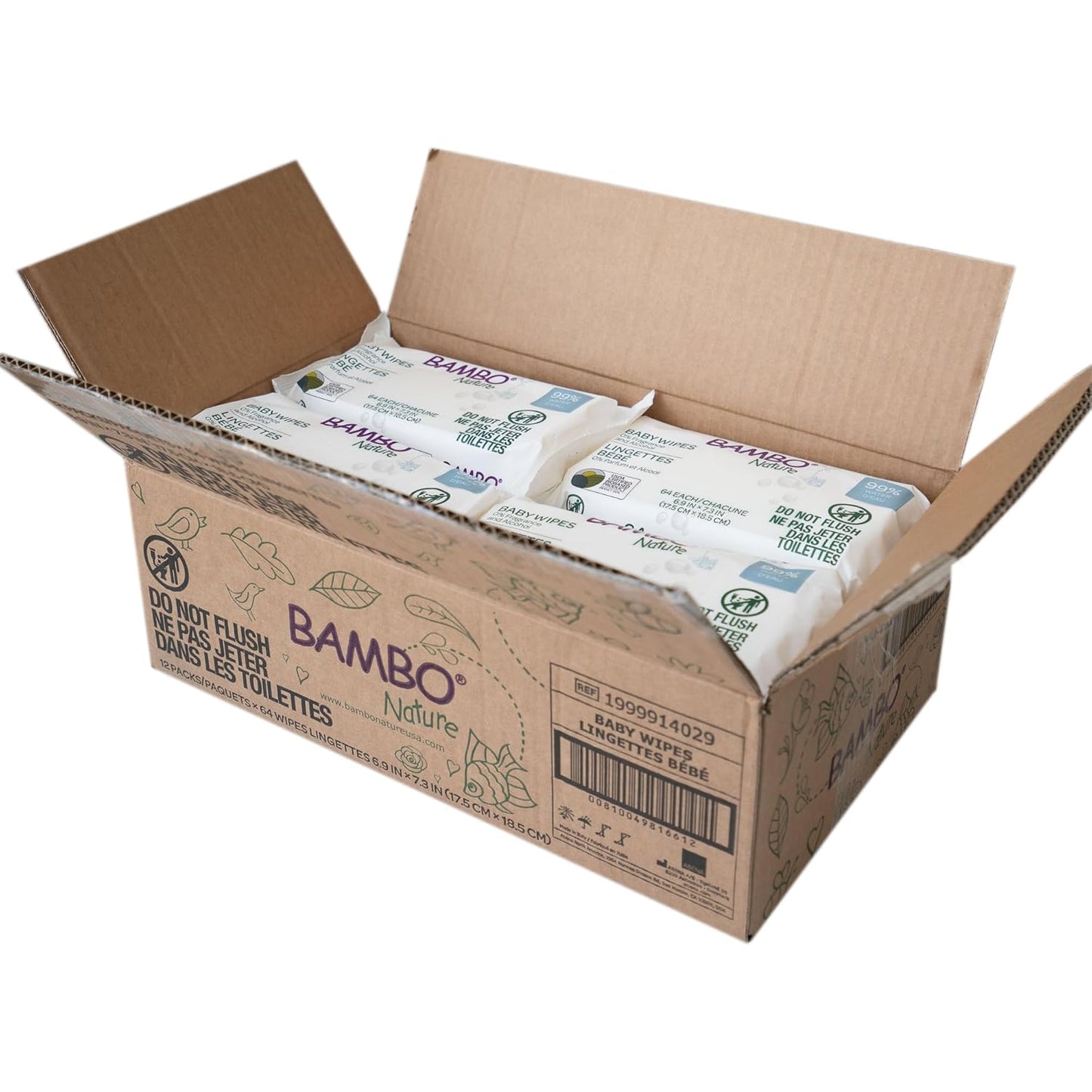 Bambo Nature USDA Certified Biobased Baby Wipes 768 Count