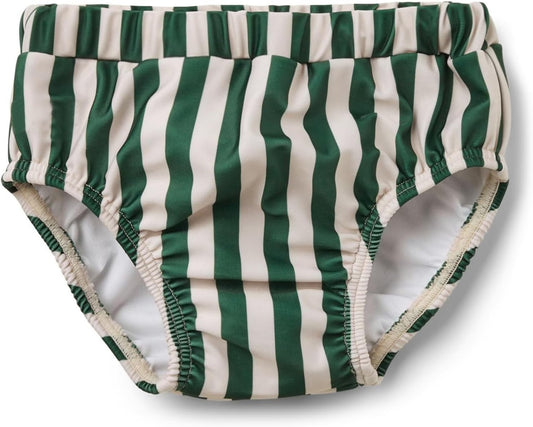 Toddler Boys Swim Diapers Washable Reusable Swimming Diaper Waterproof Swim Pants Green Striped Swimsuit 18-24 Months
