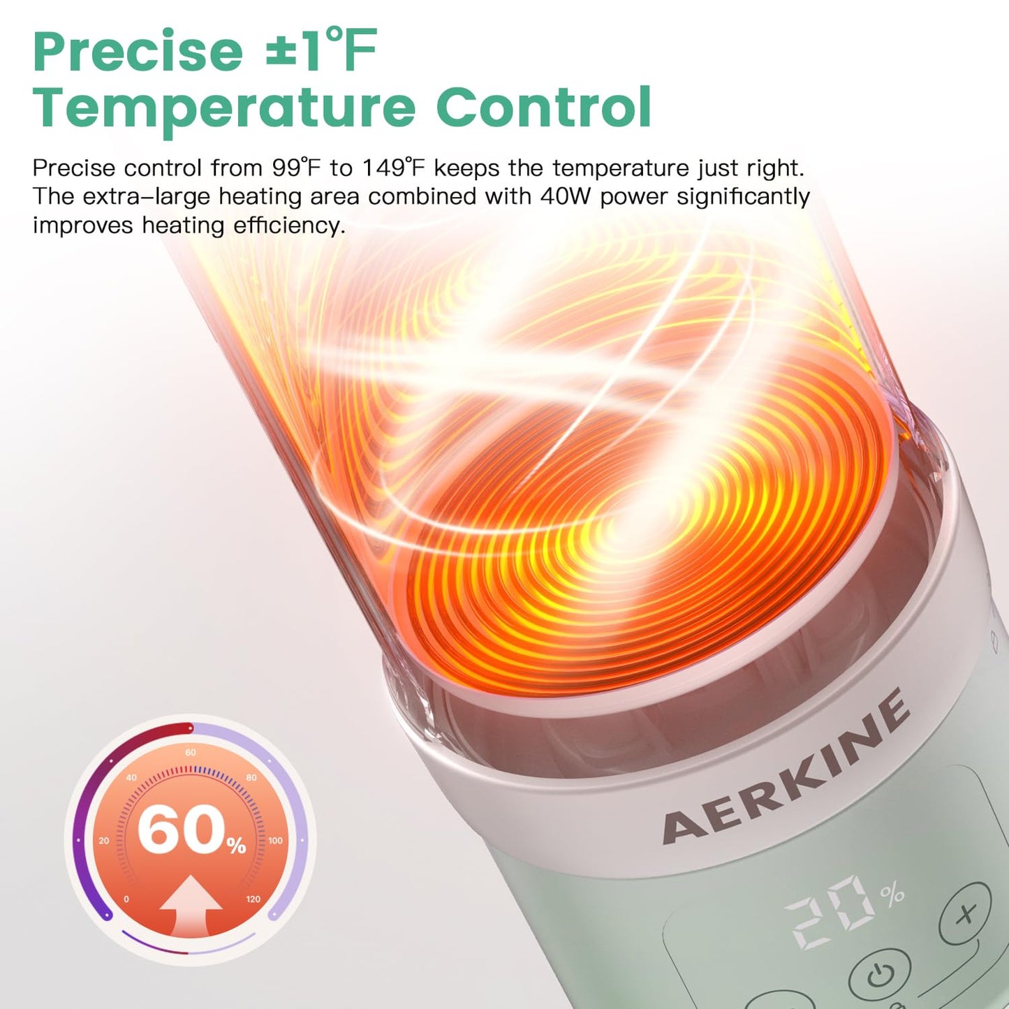 Portable Milk Warmer for Travel - The Portable Bottle Warmer On The Go with 16.9 Ounces Large Capacity and 10000mAh Long Battery Life, Meet All Your Baby Travel Essentials Needs(Green)